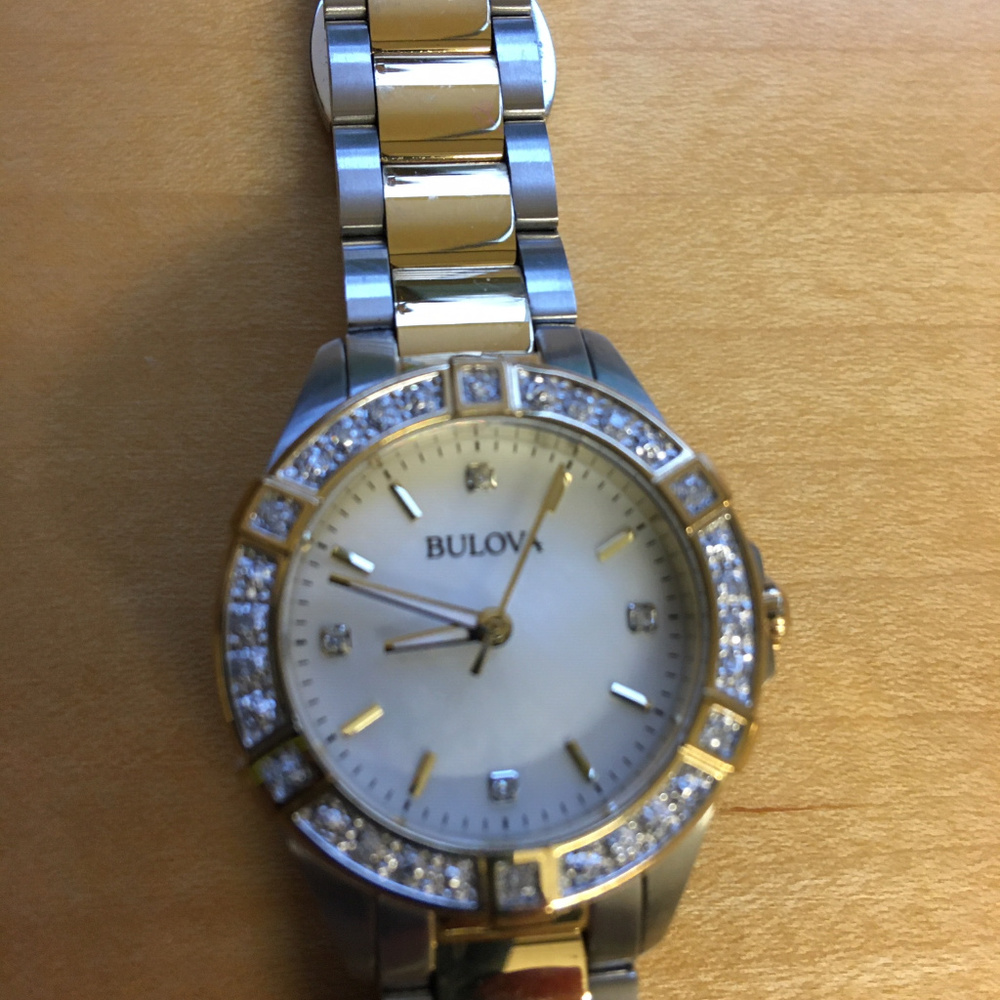 Bulova Two-tone watch with diamonds - NEW IN BOX!